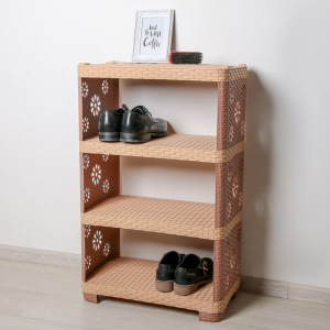 Этажерка напольная 4-х секционная «Плетёнка», цвет какао Этажерка напольная 4-х секционная «Плетёнка», цвет какао