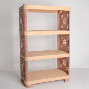 Этажерка напольная 4-х секционная «Плетёнка», цвет какао Этажерка напольная 4-х секционная «Плетёнка», цвет какао