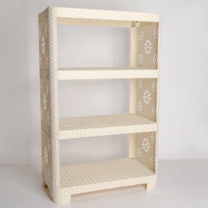 Этажерка напольная 4-х секционная «Плетёнка», цвет слоновая кость Этажерка напольная 4-х секционная «Плетёнка», цвет слоновая кость