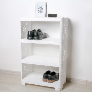 Этажерка напольная 4-х секционная «Плетёнка» №2, цвет белый Этажерка напольная 4-х секционная «Плетёнка» №2, цвет белый