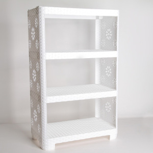 Этажерка напольная 4-х секционная «Плетёнка» №2, цвет белый Этажерка напольная 4-х секционная «Плетёнка» №2, цвет белый