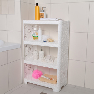 Этажерка напольная 4-х секционная «Плетёнка» №2, цвет белый Этажерка напольная 4-х секционная «Плетёнка» №2, цвет белый