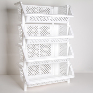 Этажерка напольная 4-х секционная «Универсал», цвет белый Этажерка напольная 4-х секционная «Универсал», цвет белый