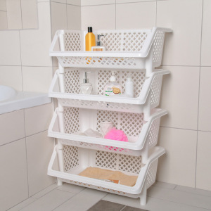 Этажерка напольная 4-х секционная «Универсал», цвет белый Этажерка напольная 4-х секционная «Универсал», цвет белый