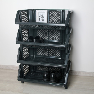 Этажерка напольная для хранения 4-х секционная «Эконом», цвет МИКС Этажерка напольная для хранения 4-х секционная «Эконом», цвет МИКС