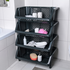 Этажерка напольная для хранения 4-х секционная «Эконом», цвет МИКС Этажерка напольная для хранения 4-х секционная «Эконом», цвет МИКС