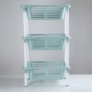 Этажерка напольная с корзинками 3-х секционная Krita, цвет серая мистерия Этажерка напольная с корзинками 3-х секционная Krita, цвет серая мистерия