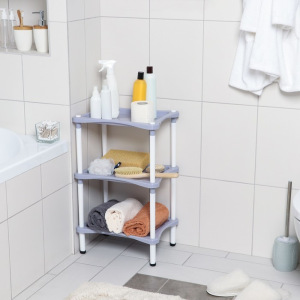 Этажерка напольная с полками 3-х секционная Krita, цвет сиреневый туман Этажерка напольная с полками 3-х секционная Krita, цвет сиреневый туман