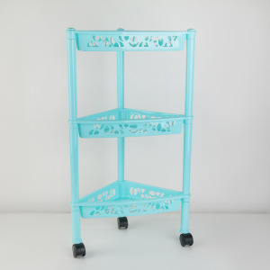 Этажерка напольная угловая 3-х секционная Prima, на колёсиках, цвет МИКС Этажерка напольная угловая 3-х секционная Prima, на колёсиках, цвет МИКС