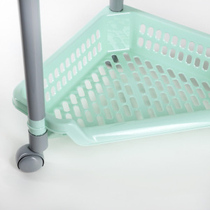 Этажерка напольная угловая 4-х секционная, на колёсиках, цвет МИКС Этажерка напольная угловая 4-х секционная, на колёсиках, цвет МИКС