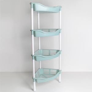 Этажерка напольная угловая с корзинками 4-х секционная Krita, цвет серая мистерия Этажерка напольная угловая с корзинками 4-х секционная Krita, цвет серая мистерия