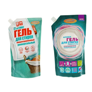 Гель для стирки концентрированный, универсальный, дой-пак,1000 мл Гель для стирки концентрированный, универсальный, дой-пак,1000 мл