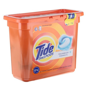 Гель для стирки Tide "Альпийская свежесть" в растворимых капсулах, 23 шт Гель для стирки Tide "Альпийская свежесть" в растворимых капсулах, 23 шт