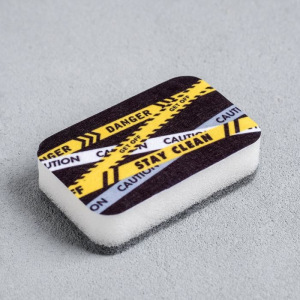 Губка для мытья посуды Caution - stay clean 9х6 см Губка для мытья посуды Caution - stay clean 9х6 см