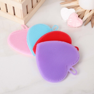 Губка силиконовая «Сердце», 11×11×1,5 см, цвет МИКС Губка силиконовая «Сердце», 11×11×1,5 см, цвет МИКС