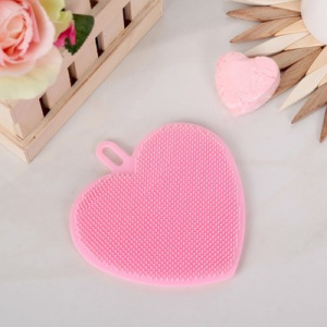 Губка силиконовая «Сердце», 11×11×1,5 см, цвет МИКС Губка силиконовая «Сердце», 11×11×1,5 см, цвет МИКС