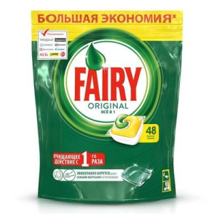 Капсулы для посудомоечной машины Fairy All in One «Лимон», 48 шт. Капсулы для посудомоечной машины Fairy All in One «Лимон», 48 шт.