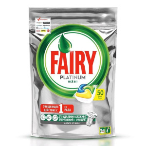 Капсулы для посудомоечной машины Fairy Platinum «Лимон», 50 шт. Капсулы для посудомоечной машины Fairy Platinum «Лимон», 50 шт.