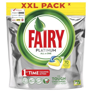 Капсулы для посудомоечной машины Fairy Platinum «Лимон», 70 шт. Капсулы для посудомоечной машины Fairy Platinum «Лимон», 70 шт.