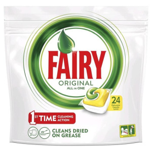 Капсулы для посудомоечных машин Fairy All in 1 «Лимон», 24 шт. Капсулы для посудомоечных машин Fairy All in 1 «Лимон», 24 шт.