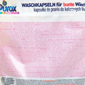 Капсулы для стирки Purox Color Anti fleck formel, 30 шт Капсулы для стирки Purox Color Anti fleck formel, 30 шт