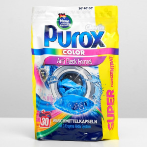 Капсулы для стирки Purox Color Anti fleck formel, 30 шт Капсулы для стирки Purox Color Anti fleck formel, 30 шт