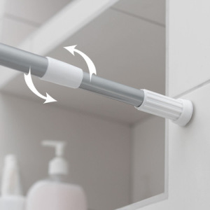 Карниз для ванной комнаты, телескопический 110-200 см, цвет серый Карниз для ванной комнаты, телескопический 110-200 см, цвет серый
