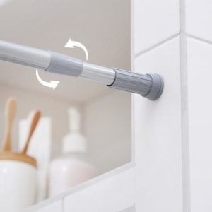 Карниз для ванной комнаты телескопический 110-200 см, цвет серый Карниз для ванной комнаты телескопический 110-200 см, цвет серый