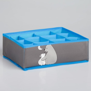 Кофр для белья «Медведи»,12 ячеек Кофр для белья «Медведи»,12 ячеек