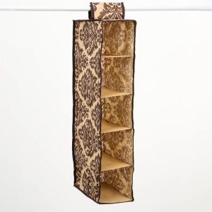 Кофр подвесной «Вензель», 5 отделений, 15×30×70 см, цвет коричнево-бежевый Кофр подвесной «Вензель», 5 отделений, 15×30×70 см, цвет коричнево-бежевый