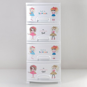 Комод детский 4-х секционный «Девочки», цвет белый Комод детский 4-х секционный «Девочки», цвет белый