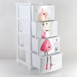 Комод детский 4-х секционный «Красотка», цвет белый Комод детский 4-х секционный «Красотка», цвет белый