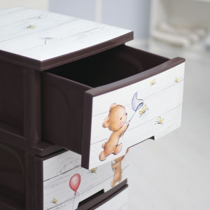 Комод детский 4-х секционный «Медведи», цвет коричневый Комод детский 4-х секционный «Медведи», цвет коричневый