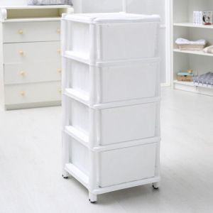 Комод детский 4-х секционный «Медвежата», на колёсиках, цвет белый Комод детский 4-х секционный «Медвежата», на колёсиках, цвет белый