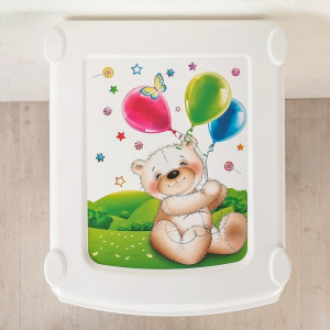 Комод детский 4-х секционный «Медвежата», на колёсиках, цвет белый Комод детский 4-х секционный «Медвежата», на колёсиках, цвет белый