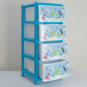 Комод детский 4-х секционный, на колёсиках, МИКС Комод детский 4-х секционный, на колёсиках, МИКС