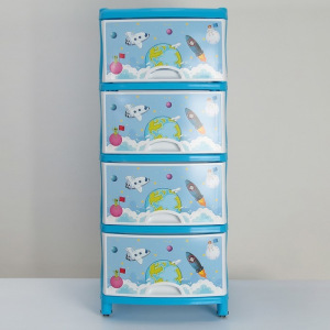 Комод детский 4-х секционный, на колёсиках, МИКС Комод детский 4-х секционный, на колёсиках, МИКС