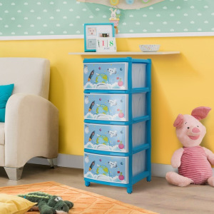 Комод детский 4-х секционный, на колёсиках, МИКС Комод детский 4-х секционный, на колёсиках, МИКС