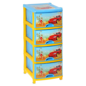 Комод детский 4-х секционный, на колёсиках, МИКС Комод детский 4-х секционный, на колёсиках, МИКС