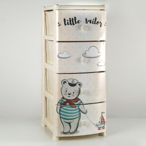 Комод детский 4-х секционный с декором «Хэппи Кидс» Комод детский 4-х секционный с декором «Хэппи Кидс»