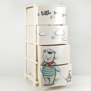 Комод детский 4-х секционный с декором «Хэппи Кидс» Комод детский 4-х секционный с декором «Хэппи Кидс»