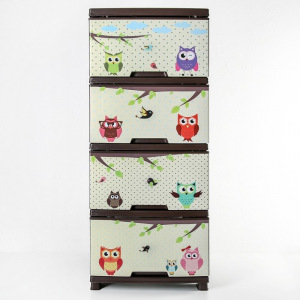 Комод детский 4-х секционный «Совы», цвет коричневый Комод детский 4-х секционный «Совы», цвет коричневый