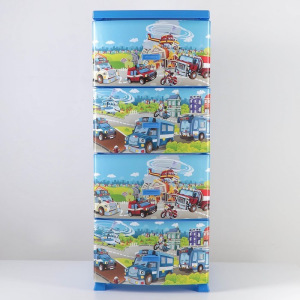 Комод детский 4-х секционный «Спасатели», цвет голубой Комод детский 4-х секционный «Спасатели», цвет голубой