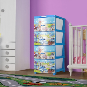 Комод детский 4-х секционный «Спасатели», цвет голубой Комод детский 4-х секционный «Спасатели», цвет голубой