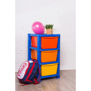 Комод детский №11, цвет синий, 3 секции Комод детский №11, цвет синий, 3 секции