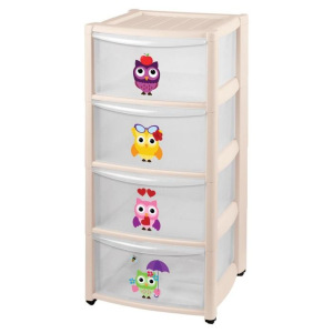 Комод детский на колесах 4 ящика, цвет бежевый Комод детский на колесах 4 ящика, цвет бежевый