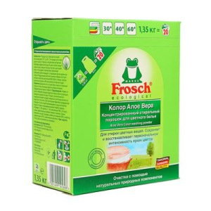 Концентрированный стиральный порошок Frosch «Алое Вера», для цветного белья, 1,35 кг Концентрированный стиральный порошок Frosch «Алое Вера», для цветного белья, 1,35 кг