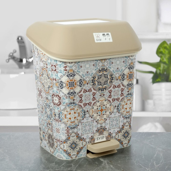Контейнер для мусора с педалью 15 л "Декор. Марокко"