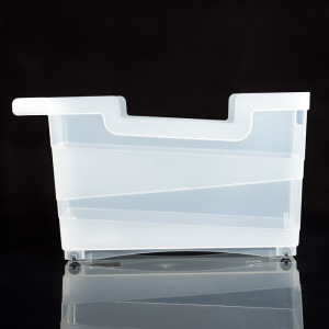 Контейнер хозяйственный с ручкой на колёсиках, 12,5 л, 45×16×25,5 см, прозрачный Контейнер хозяйственный с ручкой на колёсиках, 12,5 л, 45×16×25,5 см, прозрачный