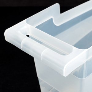 Контейнер хозяйственный с ручкой на колёсиках, 12,5 л, 45×16×25,5 см, прозрачный Контейнер хозяйственный с ручкой на колёсиках, 12,5 л, 45×16×25,5 см, прозрачный